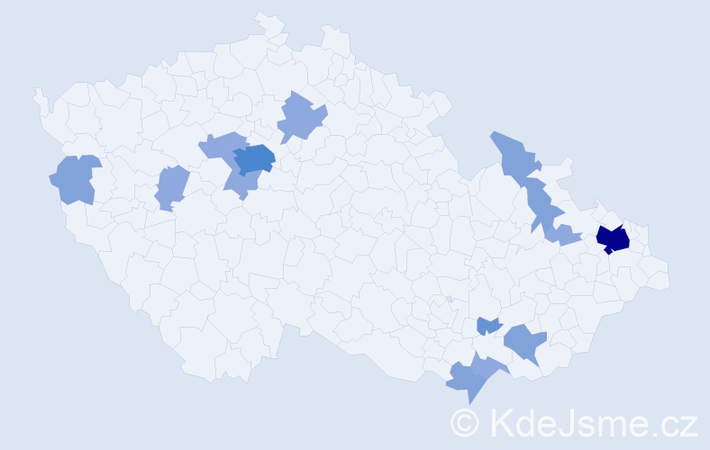 Příjmení: 'Cabala', počet výskytů 31 v celé ČR