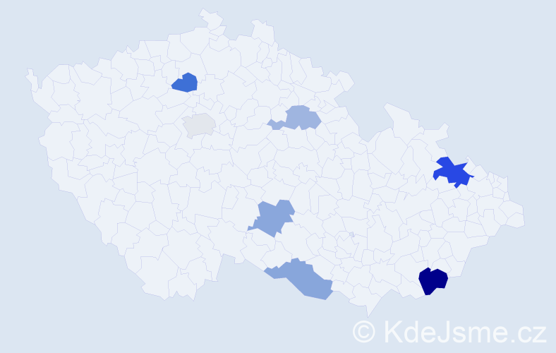 Příjmení: 'Roderová', počet výskytů 11 v celé ČR