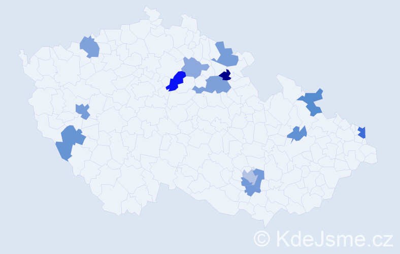 Příjmení: 'Kulawiak', počet výskytů 32 v celé ČR