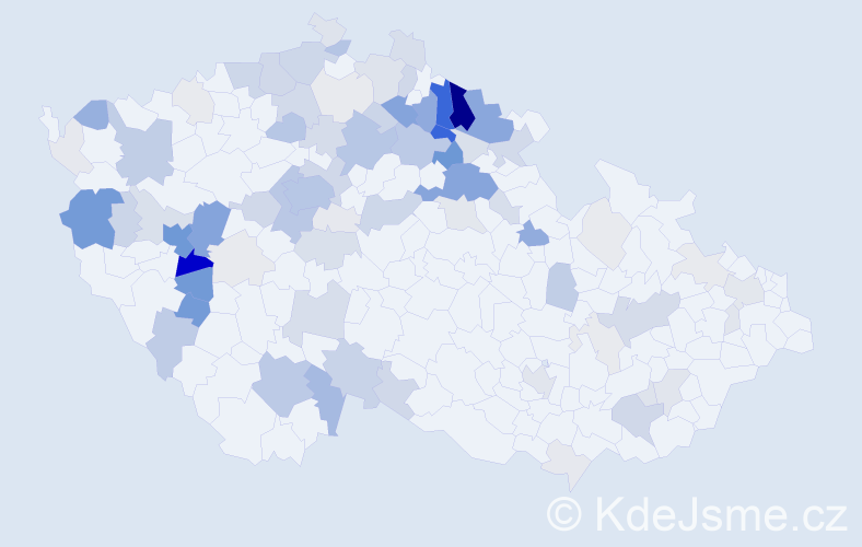 Příjmení: 'Korda', počet výskytů 353 v celé ČR