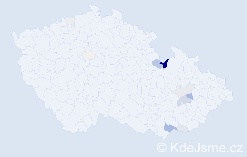 Příjmení: 'Malošková', počet výskytů 30 v celé ČR