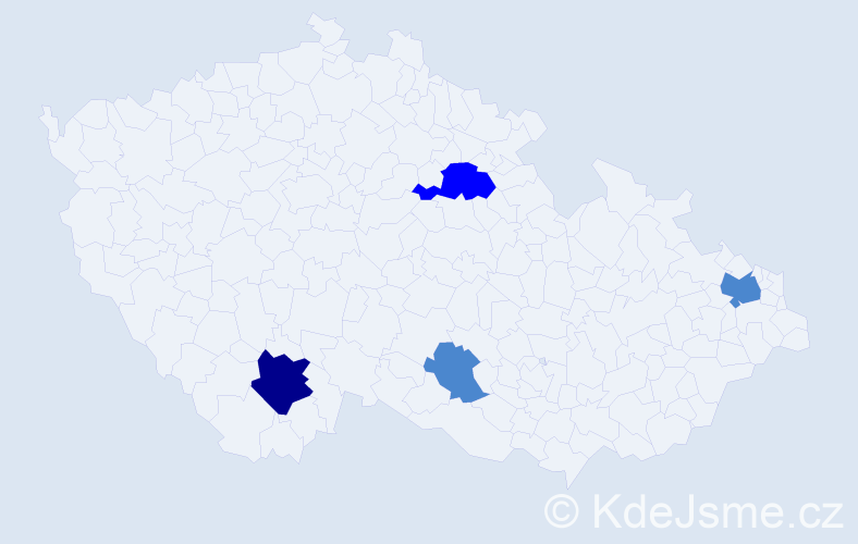 Příjmení: 'Stankayová', počet výskytů 7 v celé ČR