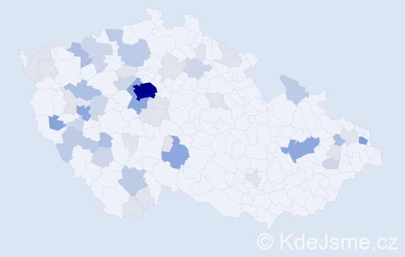 Příjmení: 'Šimsová', počet výskytů 142 v celé ČR