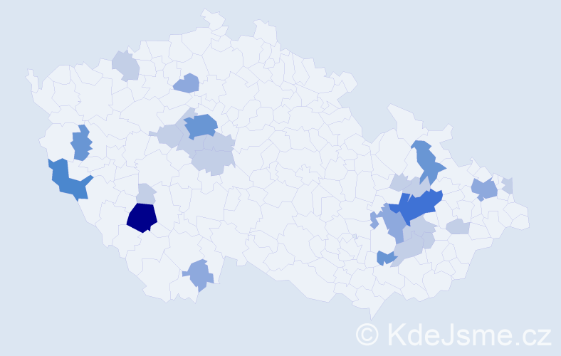 Příjmení: 'Bambásková', počet výskytů 59 v celé ČR