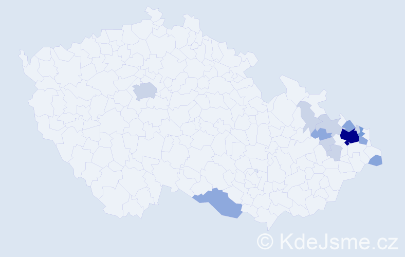 Příjmení: 'Wronová', počet výskytů 35 v celé ČR