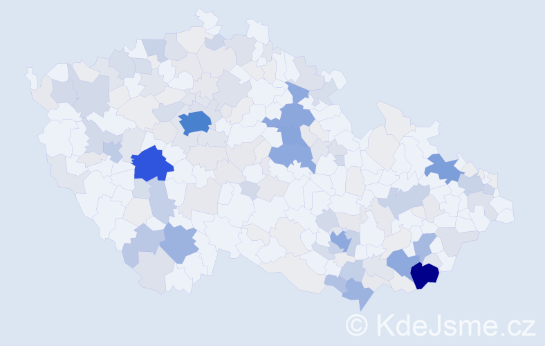 Příjmení: 'Zemek', počet výskytů 710 v celé ČR
