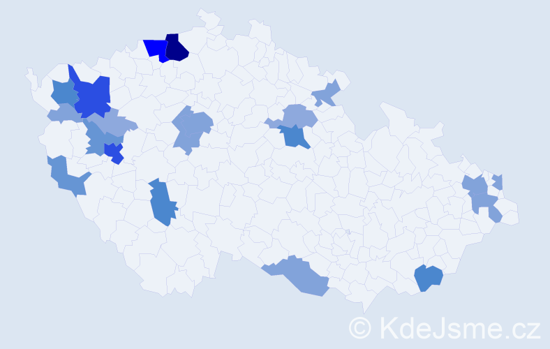 Příjmení: 'Džuganová', počet výskytů 64 v celé ČR