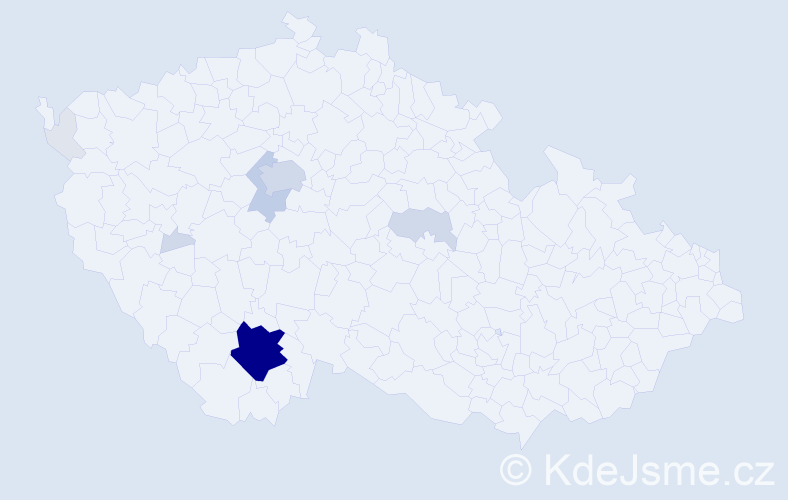 Příjmení: 'Koupal', počet výskytů 41 v celé ČR