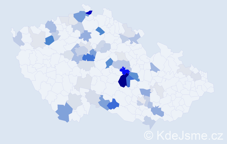 Příjmení: 'Bezchleba', počet výskytů 160 v celé ČR