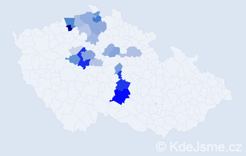 Příjmení: 'Mašitová', počet výskytů 75 v celé ČR