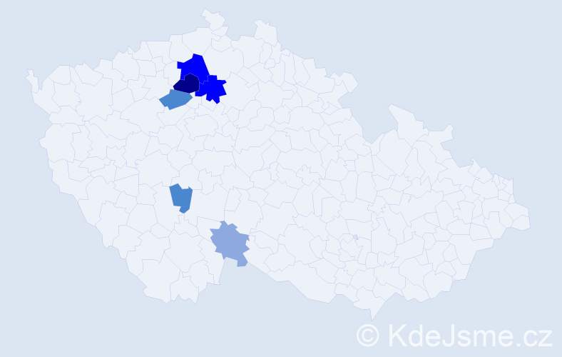Příjmení: 'Taz', počet výskytů 18 v celé ČR