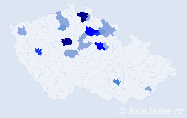 Příjmení: 'Čelišová', počet výskytů 72 v celé ČR