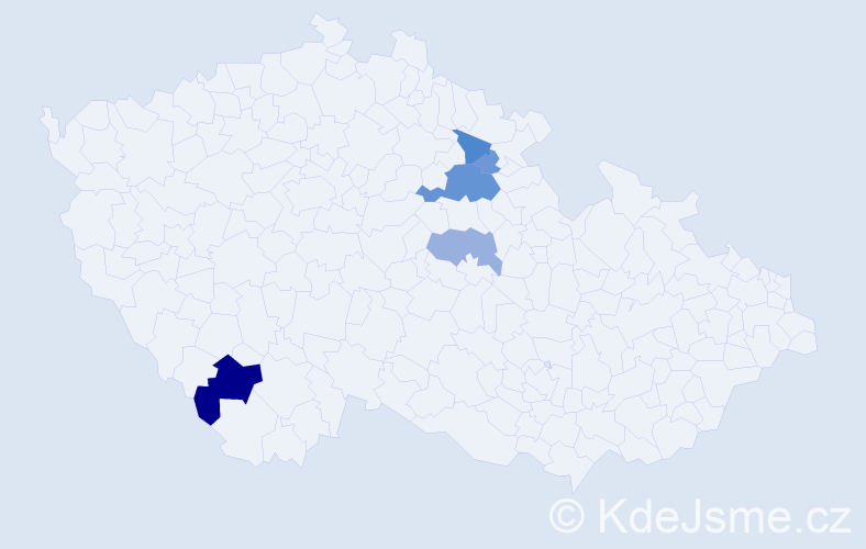 Příjmení: 'Parajová', počet výskytů 16 v celé ČR