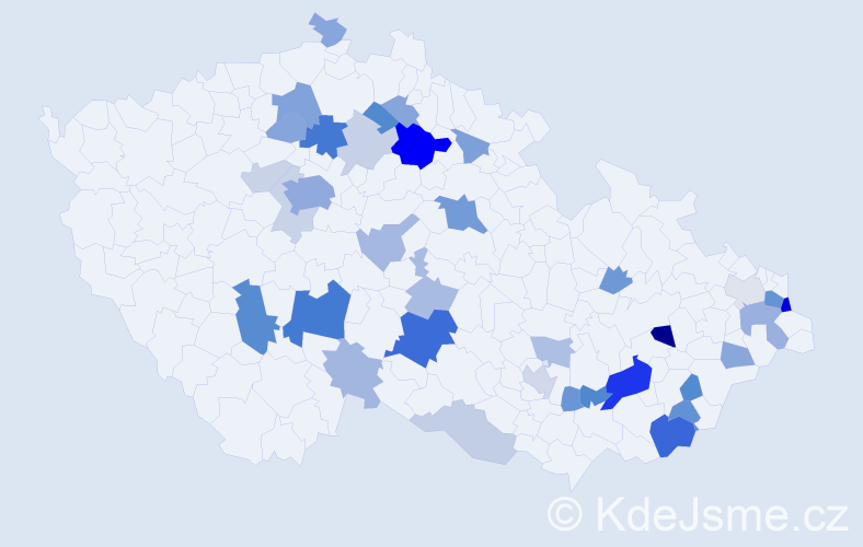 Příjmení: 'Letko', počet výskytů 88 v celé ČR