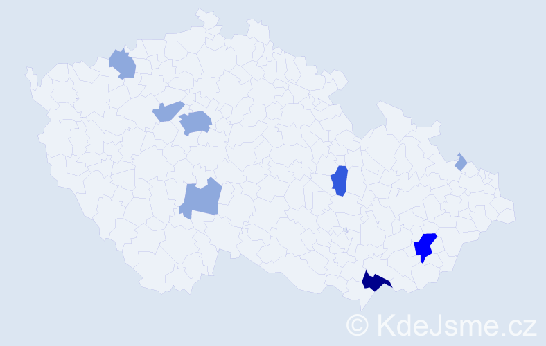 Příjmení: 'Barinková', počet výskytů 17 v celé ČR