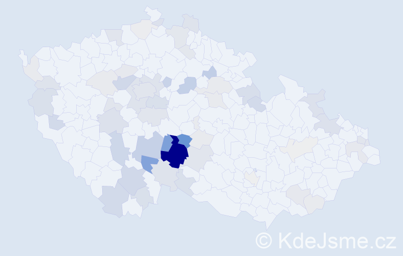 Příjmení: 'Pípalová', počet výskytů 194 v celé ČR