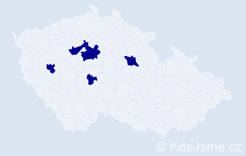 Příjmení: 'Bozha', počet výskytů 7 v celé ČR