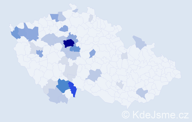 Příjmení: 'Kročáková', počet výskytů 112 v celé ČR