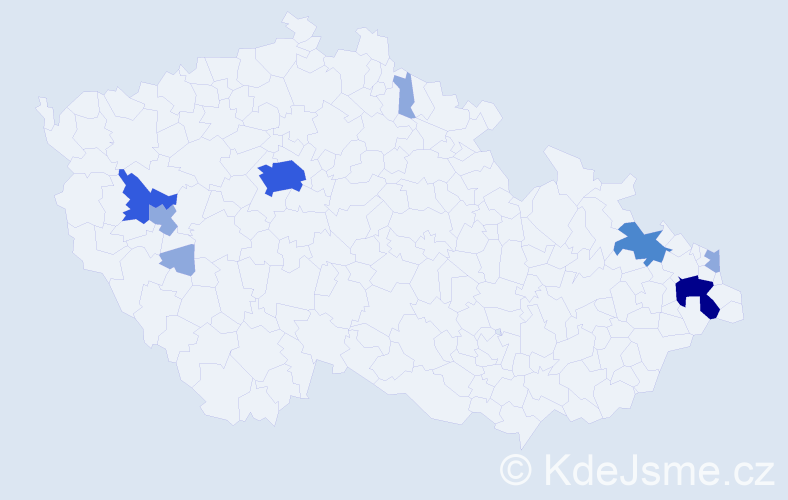 Příjmení: 'Elek', počet výskytů 17 v celé ČR