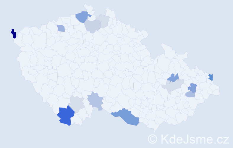 Příjmení: 'Čižmarová', počet výskytů 30 v celé ČR