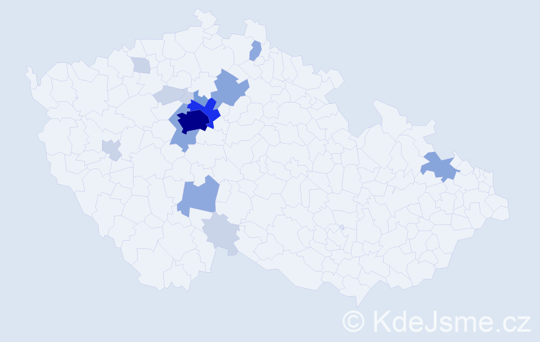 Příjmení: 'Koliandr', počet výskytů 44 v celé ČR