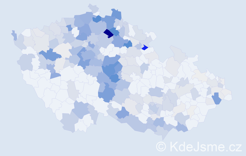 Příjmení: 'Fanta', počet výskytů 974 v celé ČR