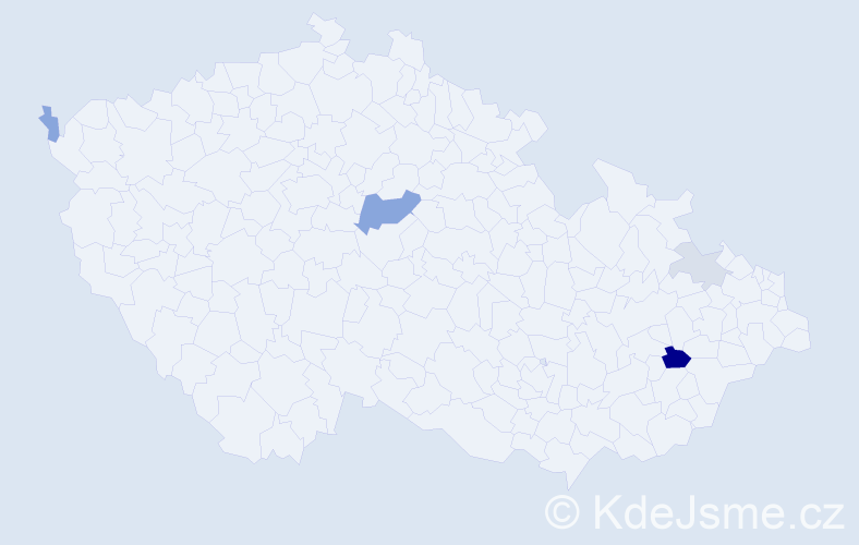 Příjmení: 'Dudlák', počet výskytů 10 v celé ČR