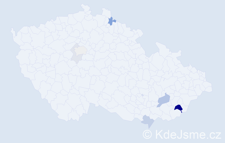Příjmení: 'Kranzová', počet výskytů 17 v celé ČR
