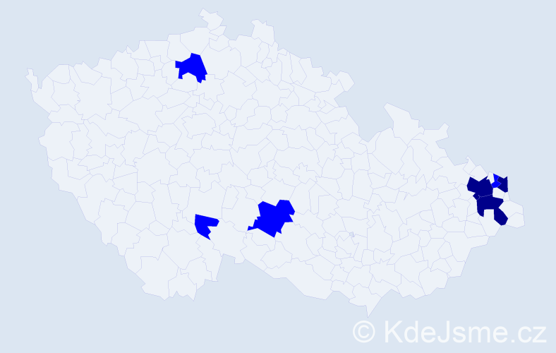 Příjmení: 'Kleberc', počet výskytů 10 v celé ČR