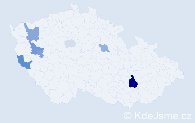 Příjmení: 'Dorková', počet výskytů 11 v celé ČR
