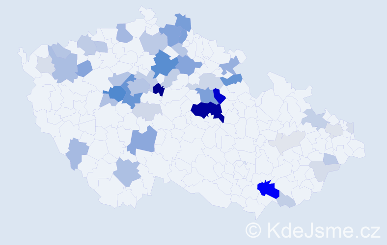 Příjmení: 'Čmelíková', počet výskytů 161 v celé ČR
