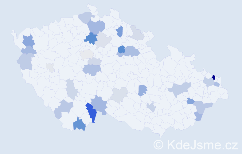Příjmení: 'Buday', počet výskytů 73 v celé ČR