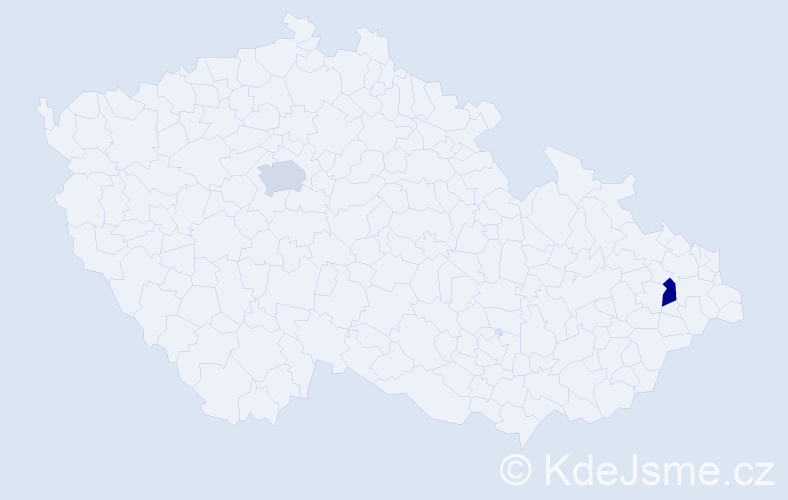 Příjmení: 'Vlachu', počet výskytů 2 v celé ČR