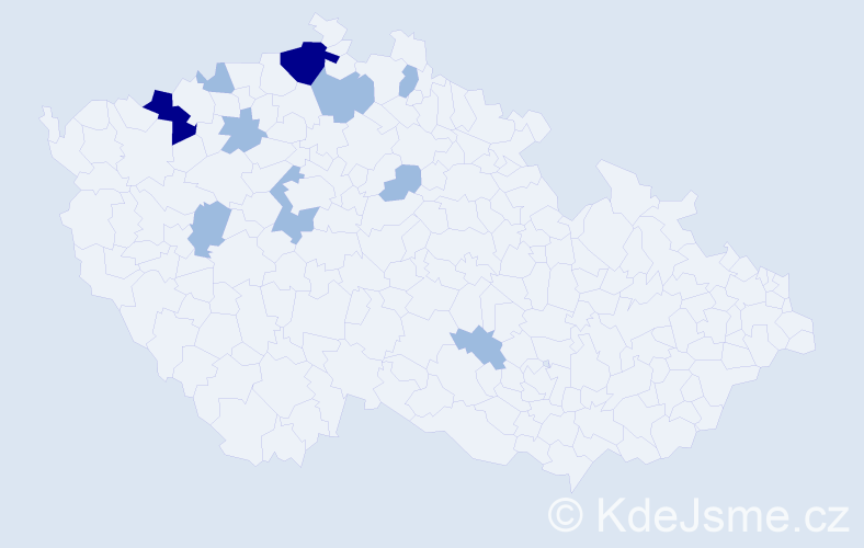 Příjmení: 'Nimec', počet výskytů 16 v celé ČR