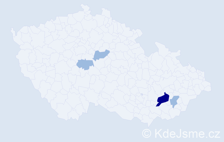 Příjmení: 'Gotfrid', počet výskytů 7 v celé ČR