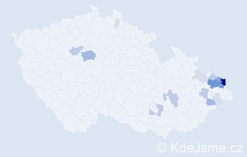 Příjmení: 'Bura', počet výskytů 64 v celé ČR