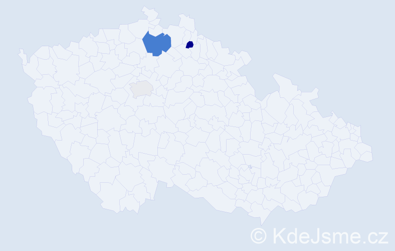 Příjmení: 'Mikulanič', počet výskytů 5 v celé ČR