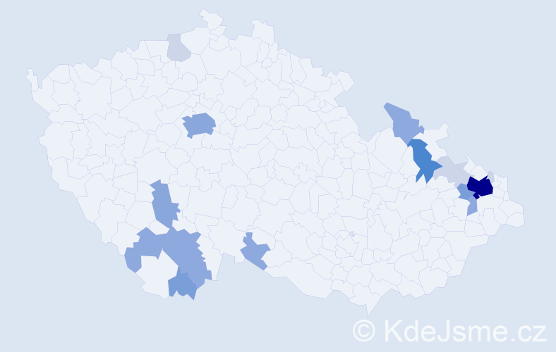 Příjmení: 'Gocalová', počet výskytů 50 v celé ČR