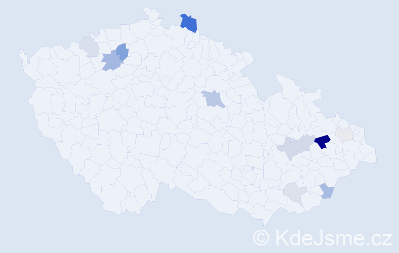 Příjmení: 'Haová', počet výskytů 22 v celé ČR