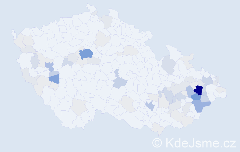 Příjmení: 'Palacká', počet výskytů 300 v celé ČR