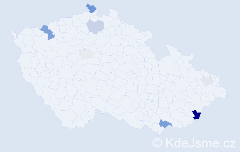 Příjmení: 'Kaško', počet výskytů 15 v celé ČR