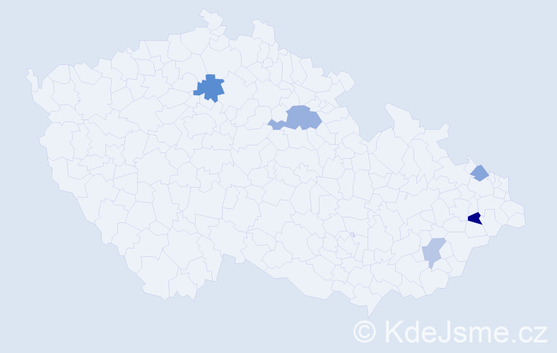 Příjmení: 'Bajánková', počet výskytů 8 v celé ČR
