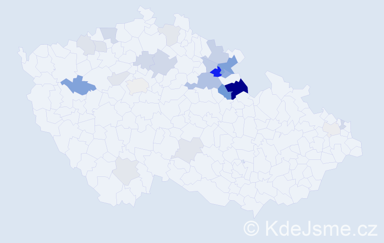 Příjmení: 'Plíštil', počet výskytů 52 v celé ČR
