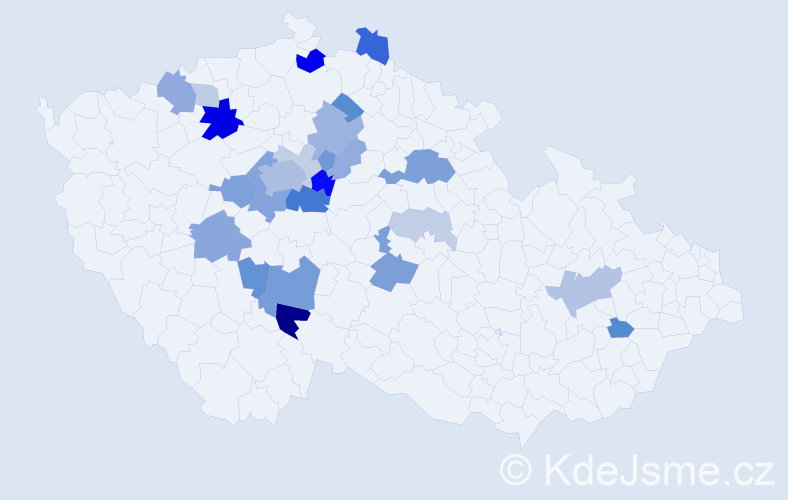 Příjmení: 'Šrůta', počet výskytů 62 v celé ČR