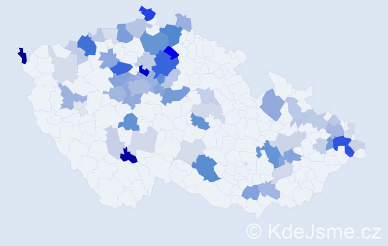 Příjmení: 'Májová', počet výskytů 194 v celé ČR