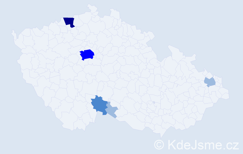 Příjmení: 'Petzlová', počet výskytů 11 v celé ČR