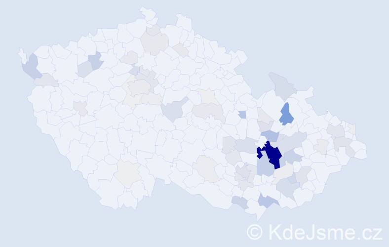Příjmení: 'Cetkovský', počet výskytů 256 v celé ČR
