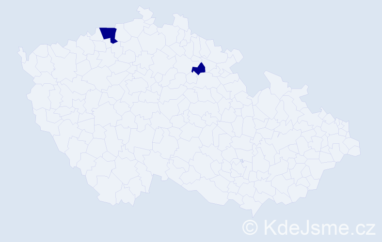 Příjmení: 'Rechka', počet výskytů 2 v celé ČR