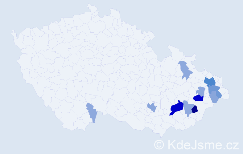 Příjmení: 'Vrubl', počet výskytů 41 v celé ČR