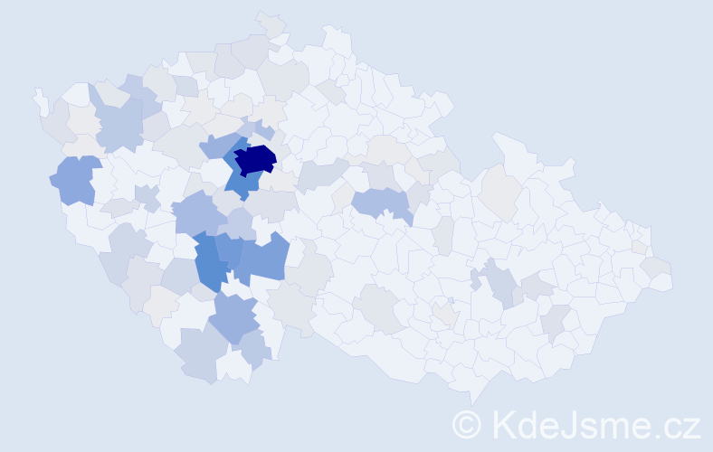 Příjmení: 'Mára', počet výskytů 411 v celé ČR